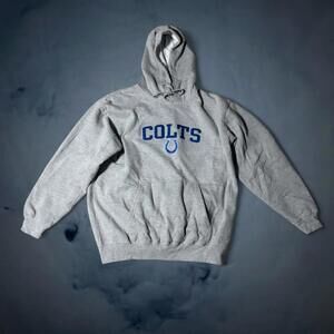 Vintage NOS Indianapolis Colts NFL Hoodie Spellout Horseshoe Team Apparel Large